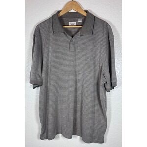 Hudson River Heritage Classics Men's XL Gray‎ Striped Short Sleeve Polo Shirt